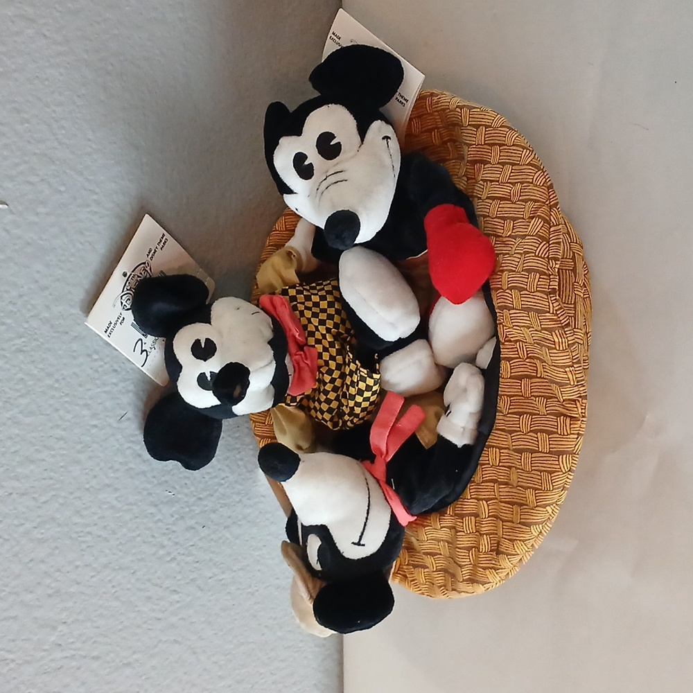 Hat Disney Store Mickey Mouse Classic Comic Bean Bag Set 3 Mickey's Retro in Hat